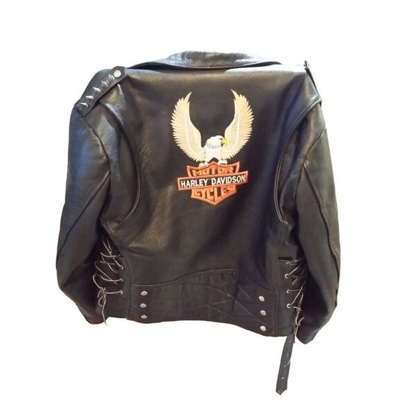 Harley-Davidson Black Leather Biker Jacket - Picture 3 of 12